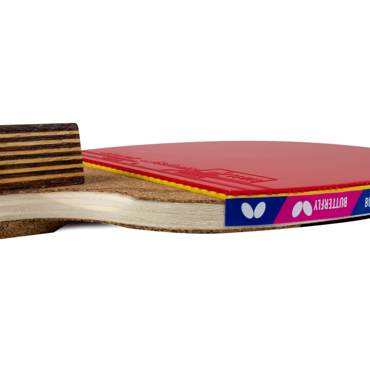 Butterfly Penhold Nitchugo Racket: Diagonal view of the racket